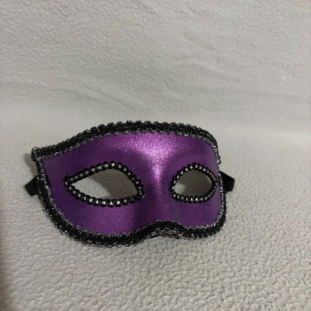 Purple and Black Glittered Masquerade Masks